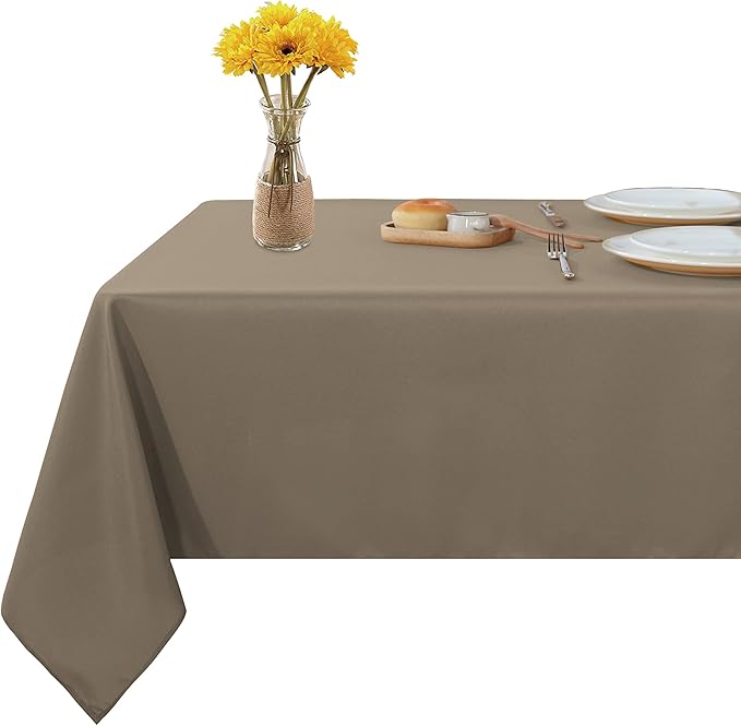 Fitable Rectangle Tablecloth Stain and Wrinkle Resistant Washable Polyester by Fitable