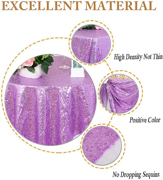 ShinyBeauty 36x36 Inch Sequin Tablecloth 2-Pack - Image 3
