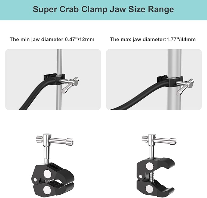 Gooseneck Microphone Stand, 19.69" Flexible Adjustable Arm Super Crab Clamp Mic - Image 6