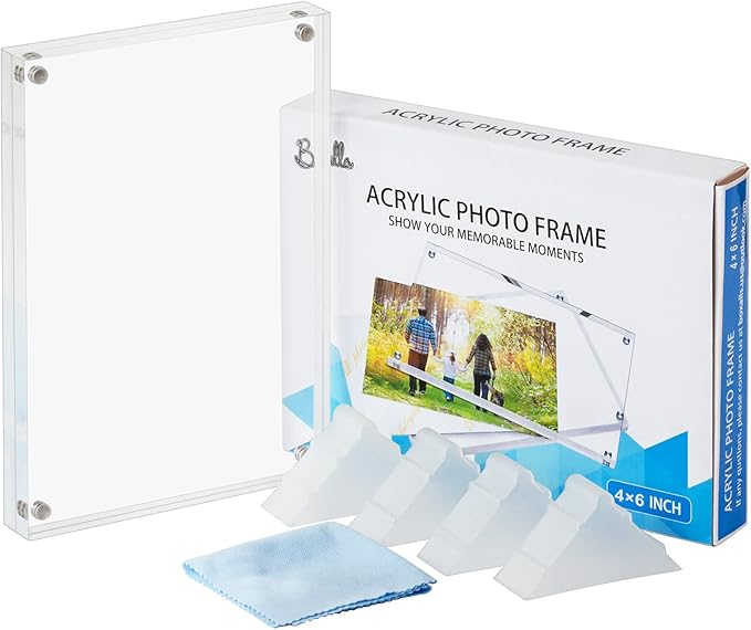 Boxalls 4x6 Inches Acrylic Picture Frames- 5 Pack, Desktop Frameless Photo - Image 7