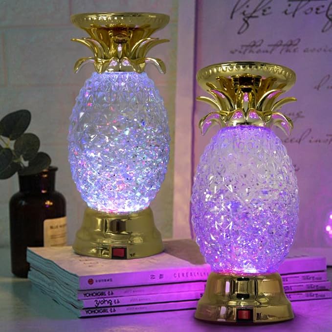 YAKii 9.5" Pineapple LED Color Changing Shine Lamp, Swirling Water Waves Lamp - Image 7