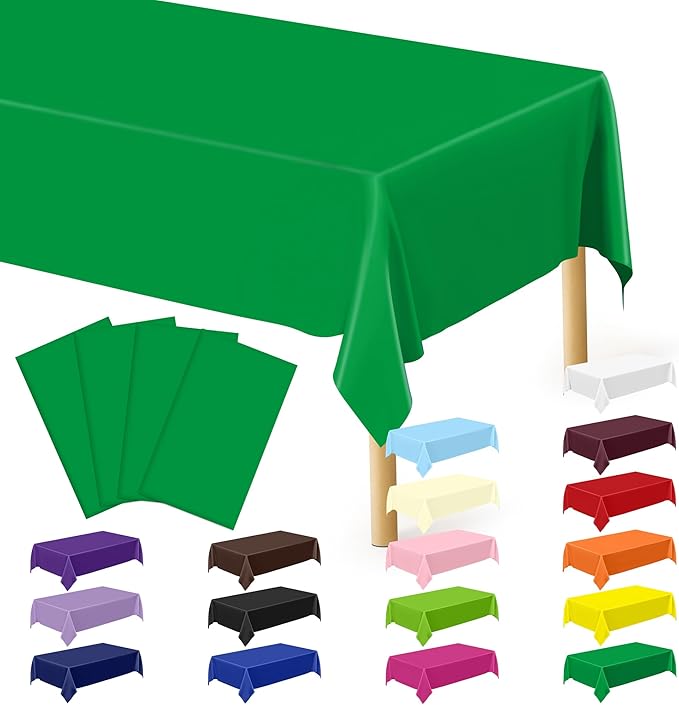 4 PCS Plastic Tablecloths for Rectangle Tables, 54 x 108 Inches Baptism by QZYL