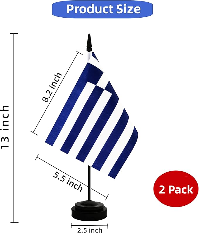 2 Pack Greece Desk Flag, Greek Table Office Flag - Image 2