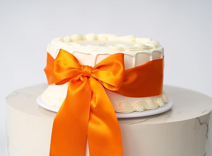 Orange Satin Ribbon 2.5 Inch Double-Faced 25 Yards - Image 5