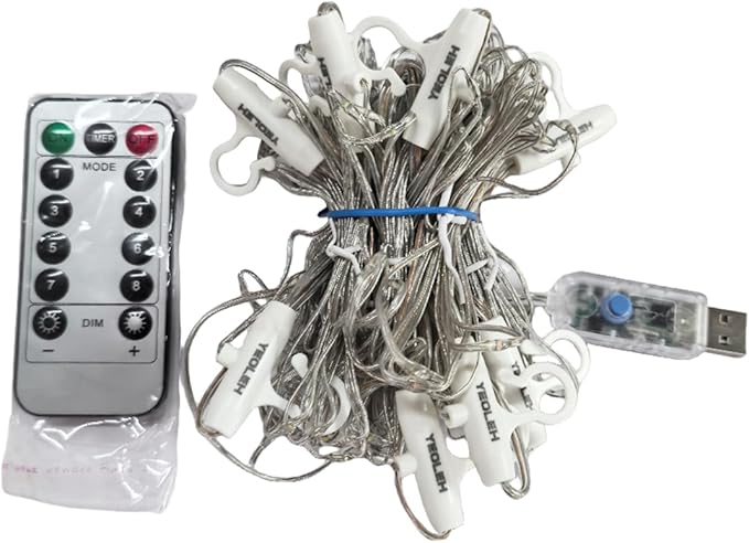 YEOLEH String Lights Curtain, USB Powered Fairy Lights - Image 8