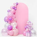 LEBENGURU Upgraded 6FT Wedding Arch Cover, Light Pink Spandex Fitted Arch by LEBENGURU