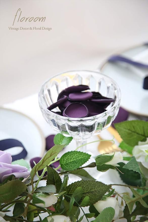 Floroom 300pcs Rose Petals Plum Faux Silk Flower Petals - Image 4