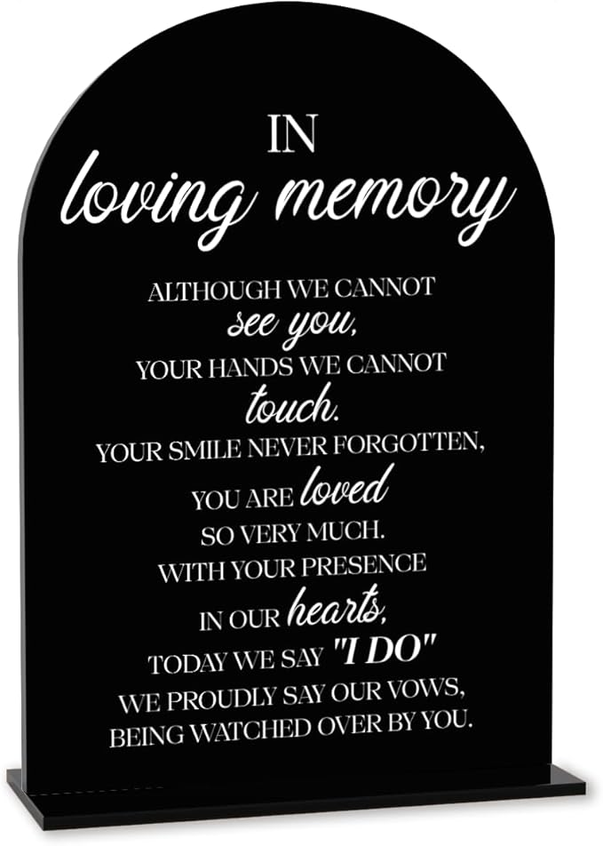 Black In Loving Memory Wedding Sign, In Memory Wedding Sign by AASRR