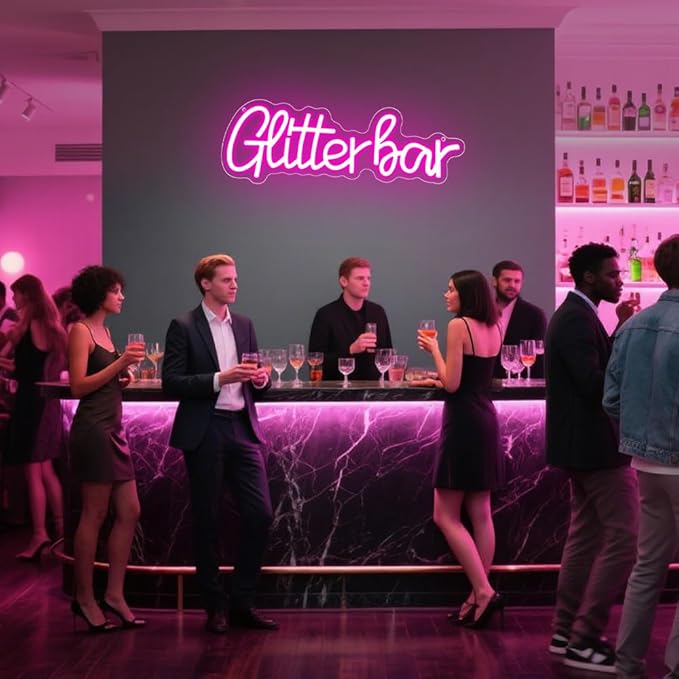 Glitter Bar Neon Sign, Bar Signs - Image 4