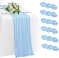 6 Pack Baby Blue Cheesecloth Table Runner 23x120 inch Rustic Boho Gauze Table by Unknown