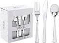 WDF 160 Pieces Silver Plastic Silverware by WDF