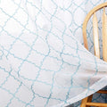 Sheer Curtains Blue 45 Inches Embroidered Moroccan Design, Rod Pocket Voile by MYSTIC-HOME