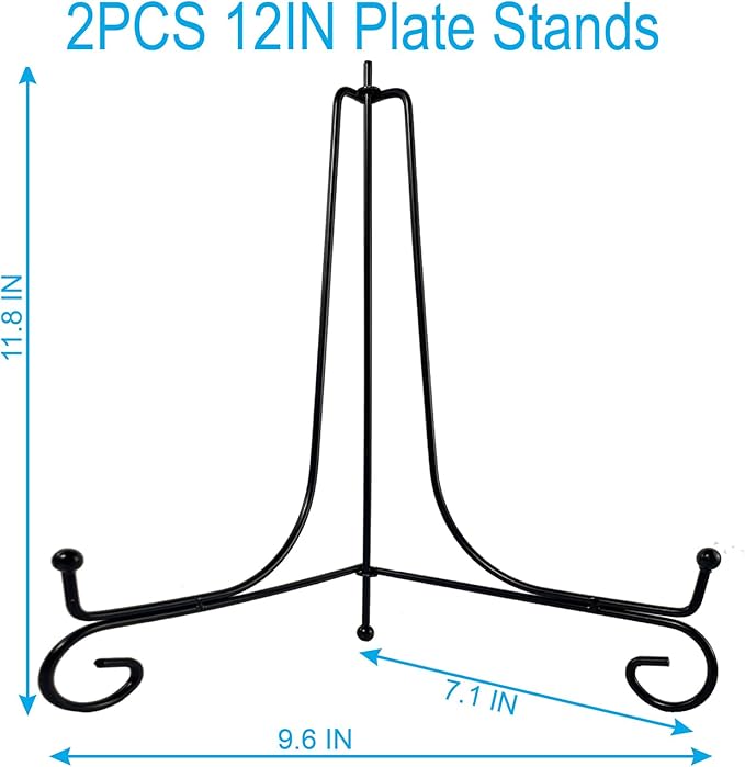 2PCS Premium Black Iron Plate Stands - Image 2