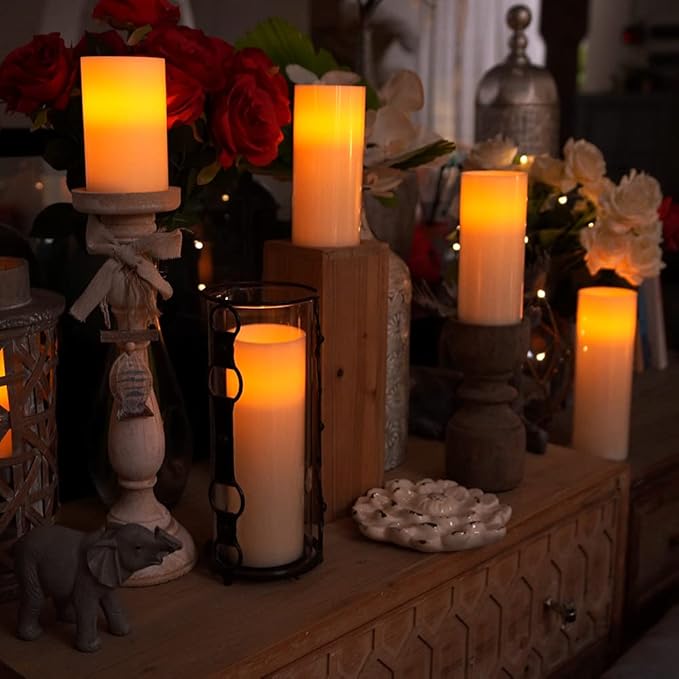 Homemory 9" x 3" Flameless Candles Battery Operated, Flickering LED Pillar - Image 6