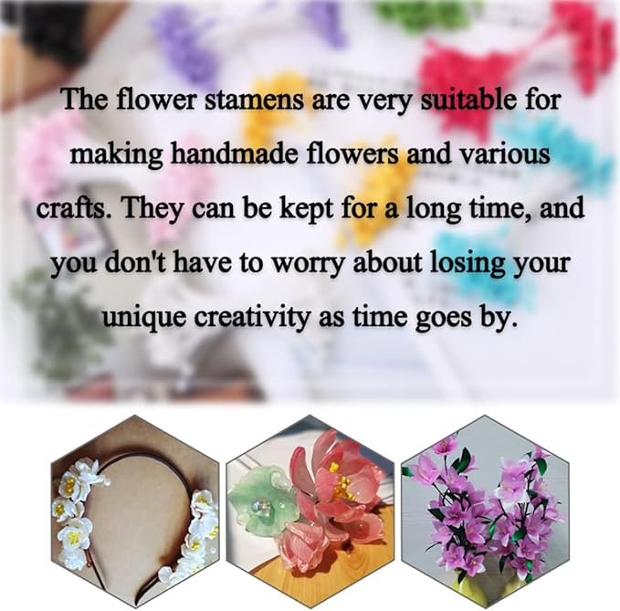 HAHIYO 700Pcs 3mm Light Pink Pearl Double Head Flower Stamen Pistil Hand-Made - Image 5