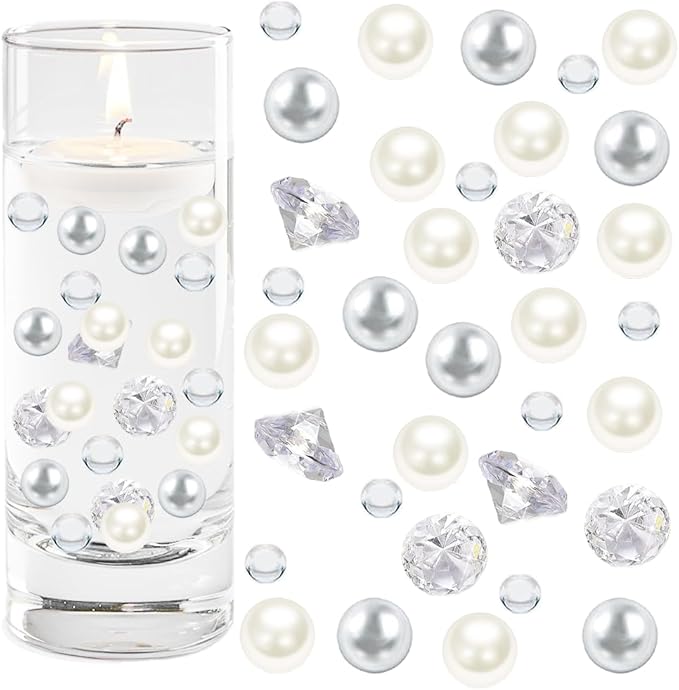 HappyFiller 1075 PCS Floating Pearl Beads, Marbles by HappyFiller