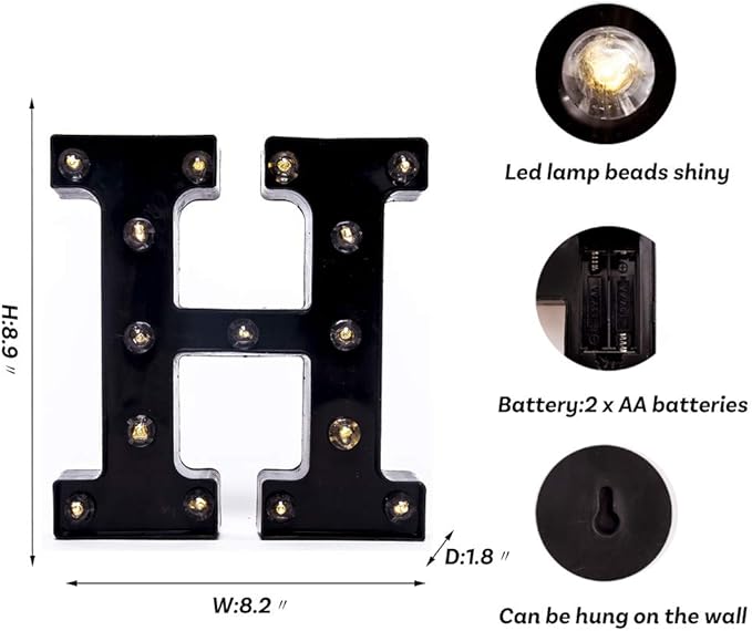 Foaky Black LED Marquee Number Lights Sign Light Up Marquee Number Lights Sign - Image 3