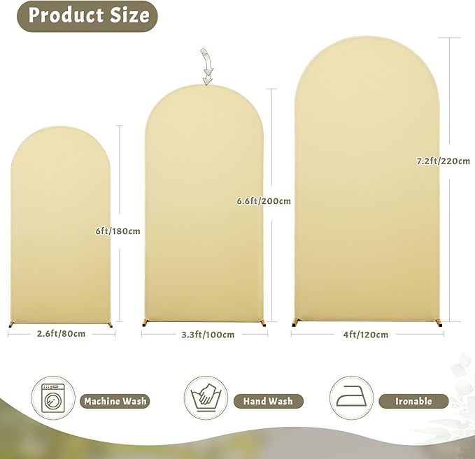 6FT Beige Arch Backdrop Cover - Image 5