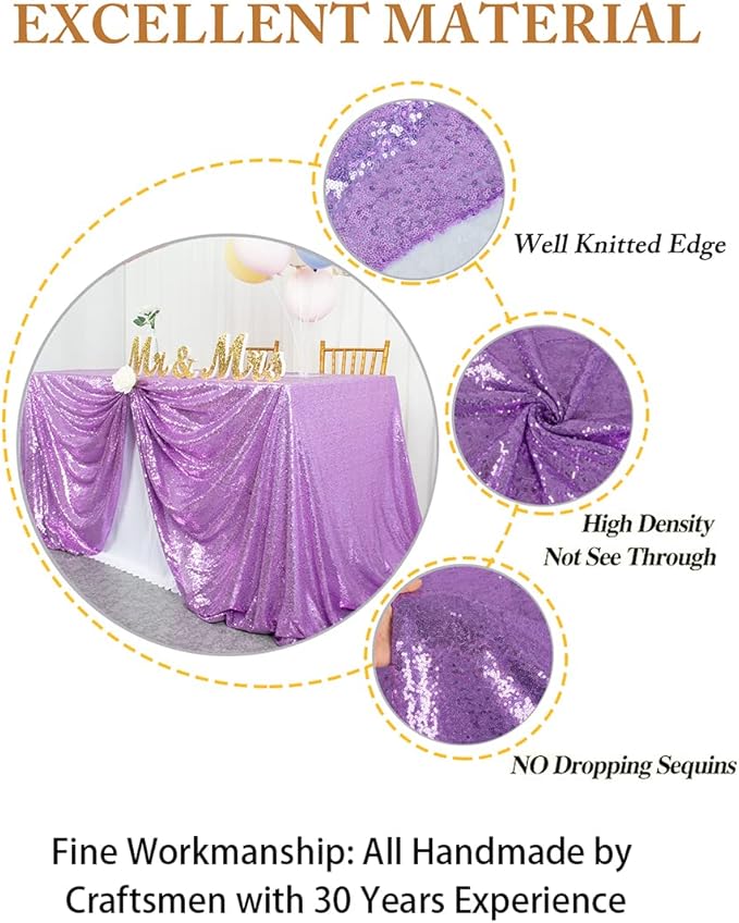 ShinyBeauty 72x72 Inch Square Sequin Tablecloth Overlay - Image 5