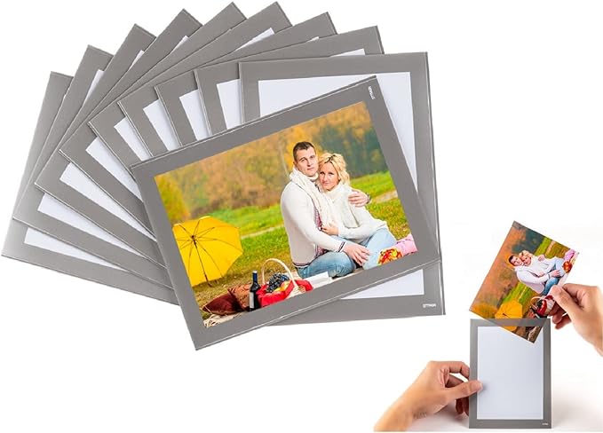 Magnetic Photo Frames with Sliver-Grey Border, Magnet Picture Frame by MagneticPictureFrameandMagneticLabels