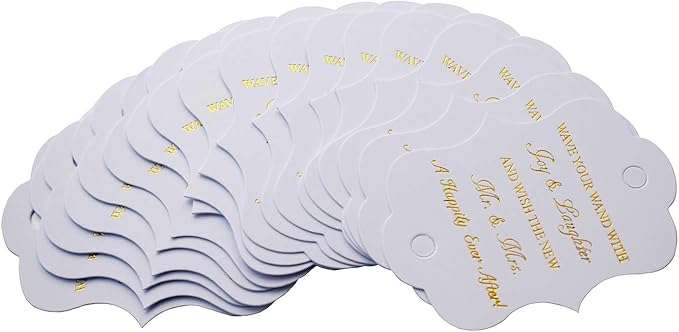 Kingsnow 100 Pack Wedding Ribbon Wand Favor Tags, Ribbon Wands Send Off Tag - Image 5