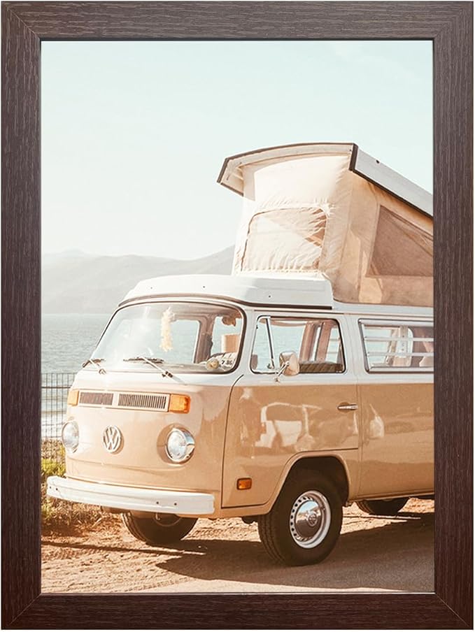 KTKDE A1 Poster Frame 23.4x33.1 Walnut Woodgrain, Vertical & Horizontal Wall by KTKDE