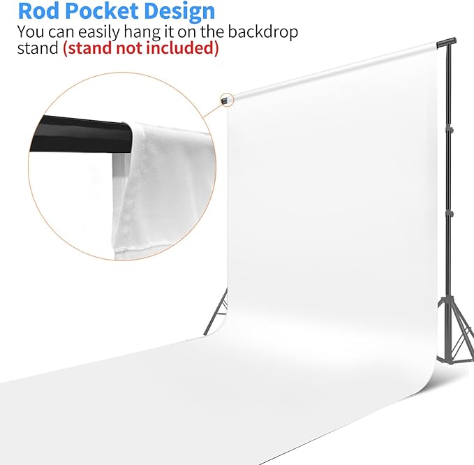 HEMMOTOP White Photo Backdrop Background, 10x20 ft White Screen - Image 5