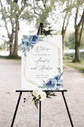 Dusty Blue Wedding Sign, Welcome by Unknown