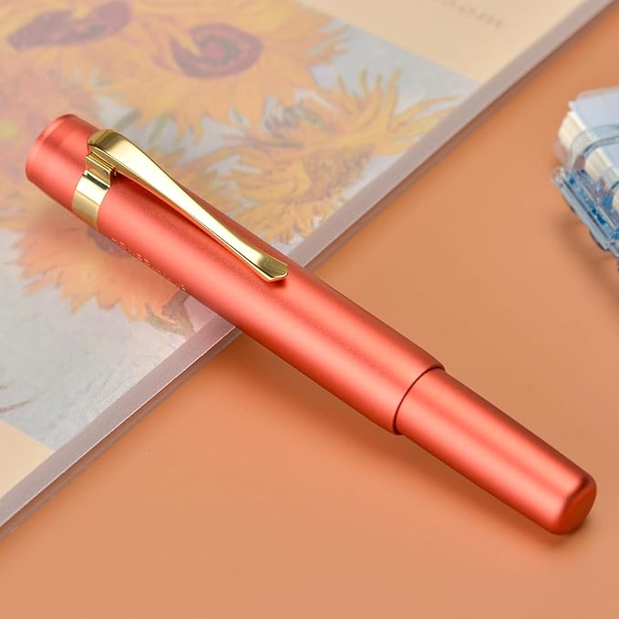 Hongdian M2 Black Forest Mini Fountain Pen, Fine Soft Golden Nib & Sleek Shape - Image 6