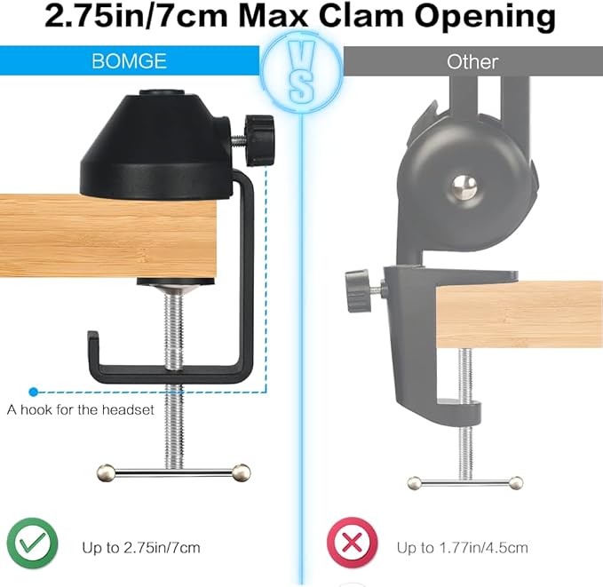 BOMGE heavy duty gaming Mic Boom Arm, Adjustable Studio Microphone Stand Arm - Image 6