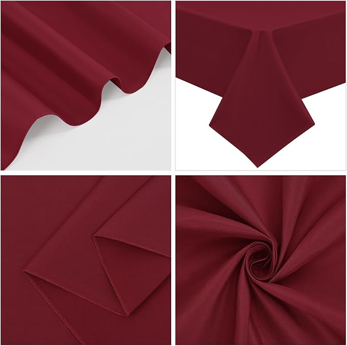 10 Pack Burgundy Tablecloths for 6ft Rectangle Tables 60 x 102 Inch - Image 7