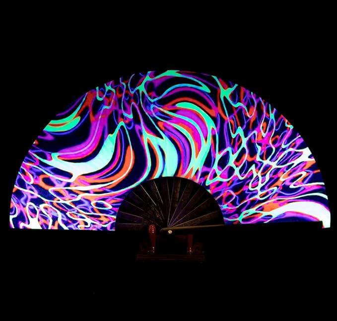 Amajiji Rave Folding Hand Fan Popping Fans by Amajiji