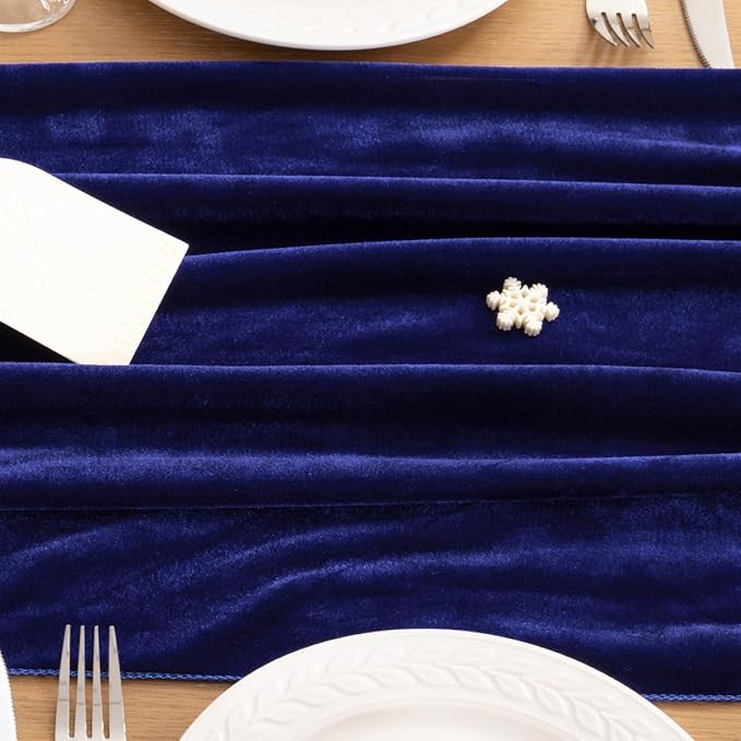 MLMC 2 Pack Royal Blue Velvet Table Runner 10ft Glossy Luxury Velvet Cotton - Image 7