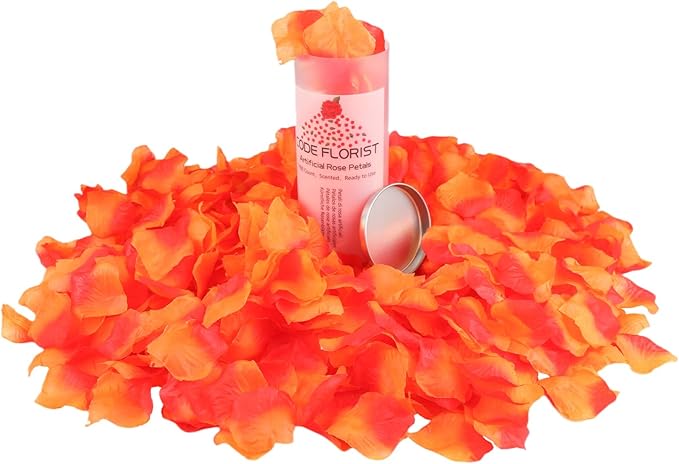 CODE FLORIST 1100 PCS Sunset Red Silk Flower Rose Petals - Image 2