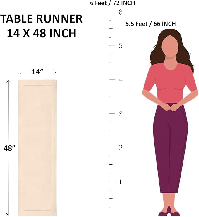 Solino Home Linen Hemstitch Table Runner 48 Inches - Image 2