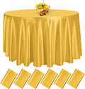 6 Pack 108 Inch Gold Satin Tablecloth by fani