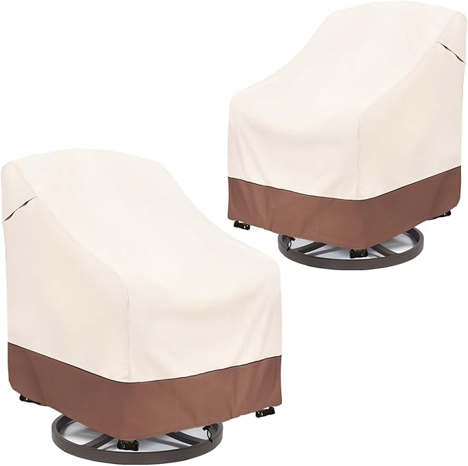 Outdoor Swivel Chair Cover 2 Pack, Outdoor Furniture Patio Chair Covers by Okcool