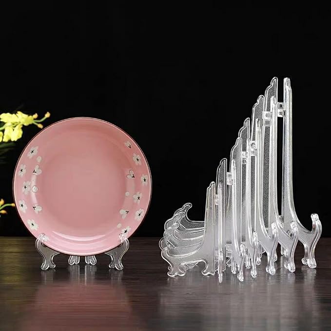 4 Pack 12 Inch Clear Plastic Easels or Stand/Plate Holders to Display Pictures - Image 4