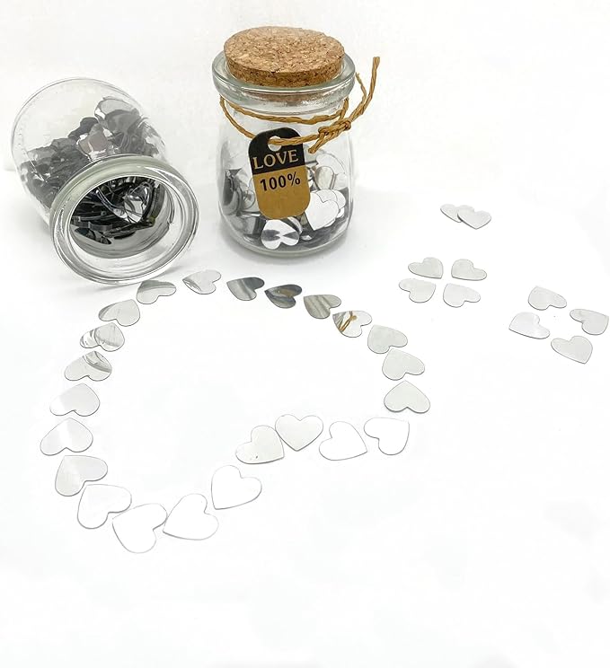 Heart Confetti Valentine's Day Silver Table Confetti Metallic Foil - Image 4