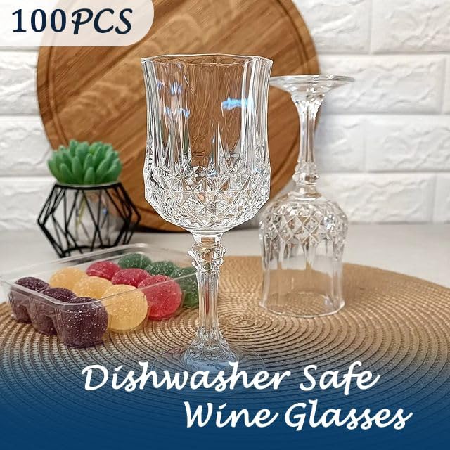 Plastic Wine Glasses，Plastic Goblets Vintage Style Cordial Drinking Glasses - Image 2