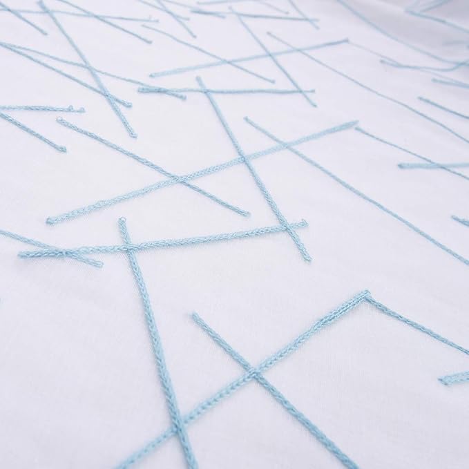 Blue Sheer Curtains 63 Inches, Rod Pocket Voile Drapes - Image 5