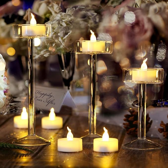 Nancia Tea Lights, Flickering Warm White, 200 Hours Battery-Powered Tea Light - Image 2