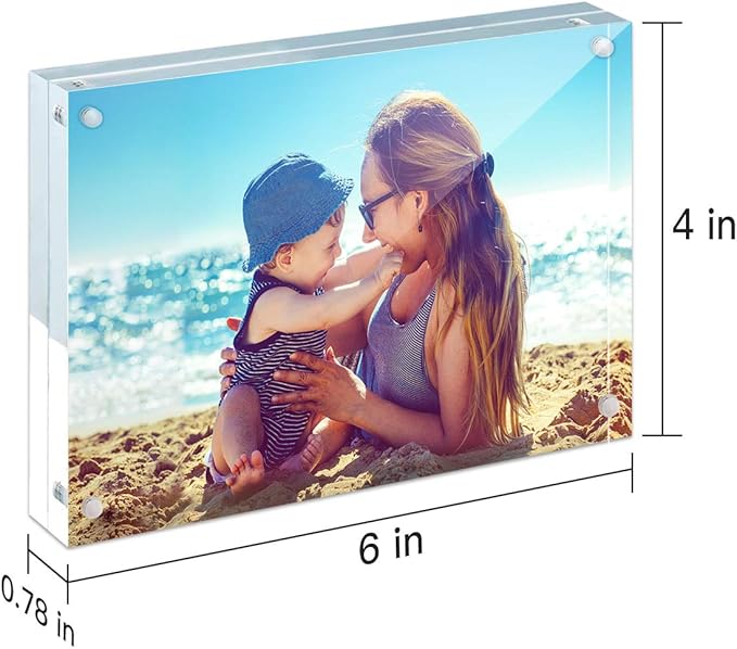 HELPLEX Acrylic Frames, 2 Pack 4x6, 20mm Thicker Frameless Clear Frame - Image 6