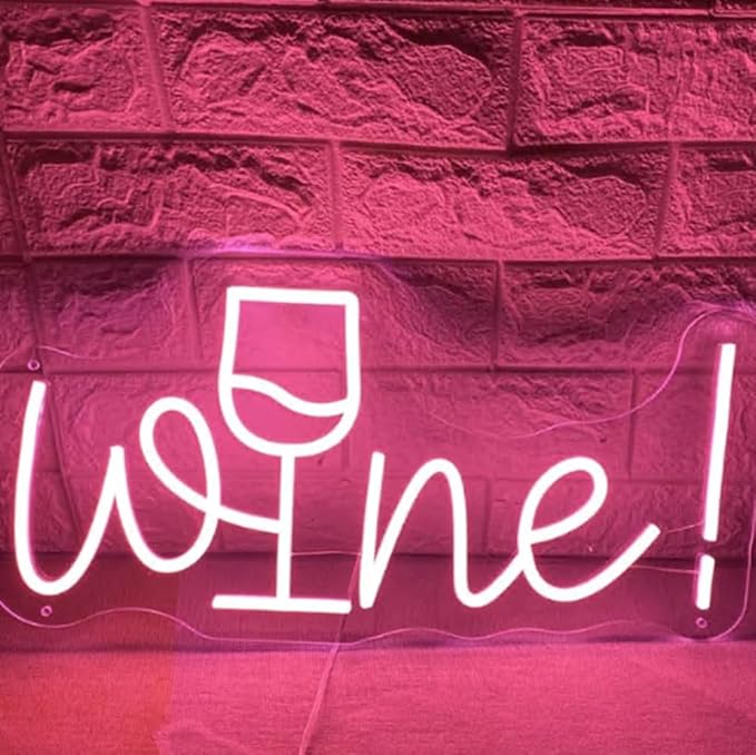 Wine Neon Sign Wine Cup Led Light Wedding Sign Home Party Bar Decor Shop Logo - Image 3