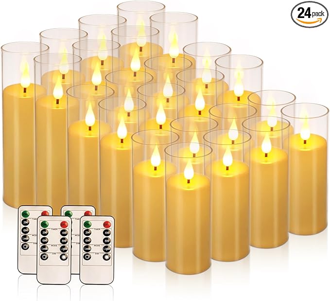 Flickering Flameless Candles Battery Operated by YOROXRG