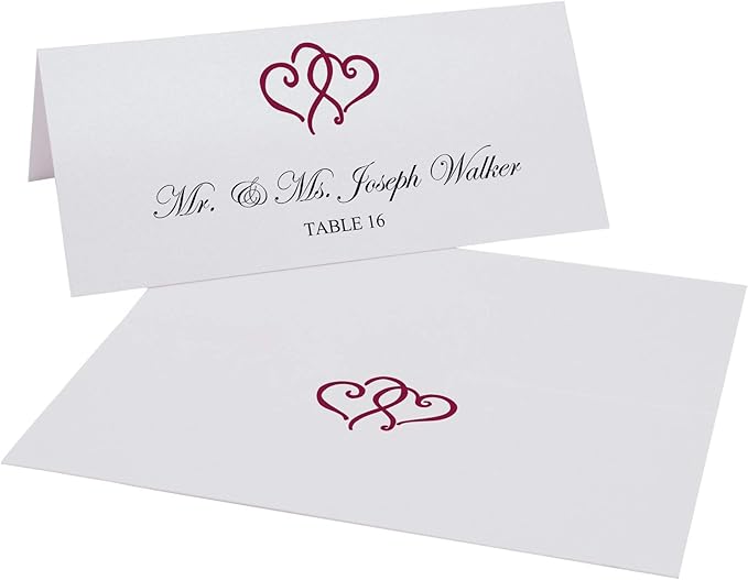Linked Hearts Place Cards, Pre-cut and Scored - Image 2