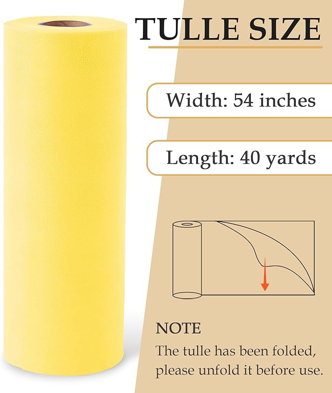 Mellow Yellow Tulle Fabric Roll - Image 2
