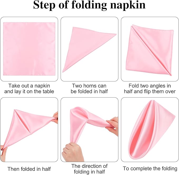Aneco 12 Pieces Satin Napkins Soft Dinner Napkins Multicolor Square Weddings - Image 4
