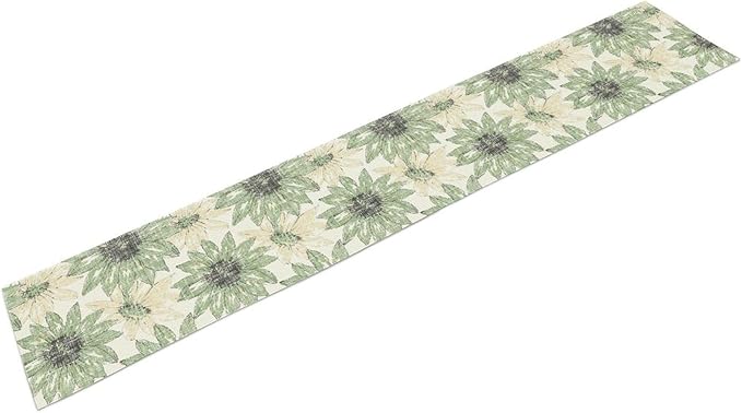 Chrysanthemum Vintage Floral Table Runner, Elegant Yellow Sunflower Spring - Image 9