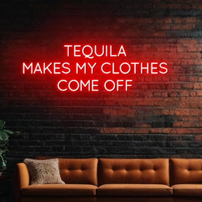 Tequila Makes My Clothes Come Off Neon Sign, Tequila Bar Decor, Mexican - Image 3